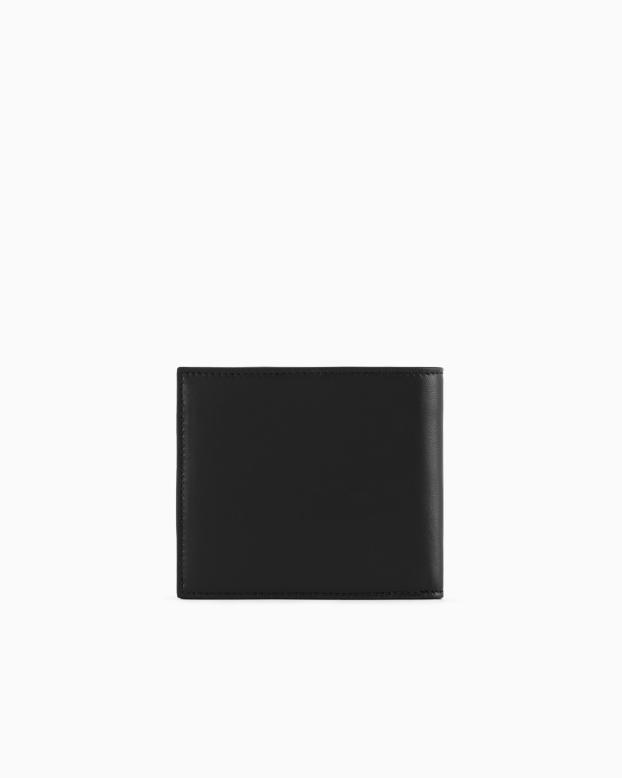 The world of armani PORTAFOGLIO BIFOLD IN NAPPA CON LOGO RICAMATO Offerte esclusive