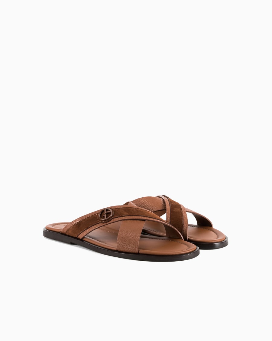 The world of armani SANDALI CROSS IN PELLE SCAMOSCIATA BICOLORE Lightning offer
