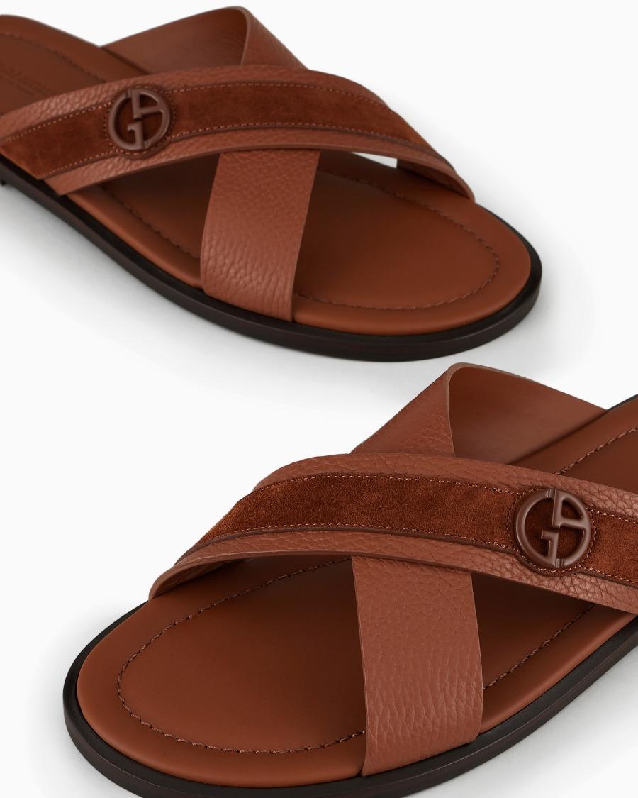 The world of armani SANDALI CROSS IN PELLE SCAMOSCIATA BICOLORE Lightning offer