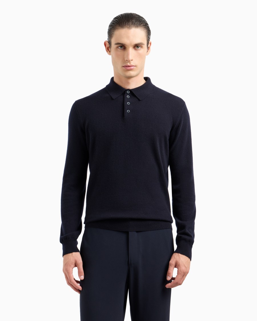 The world of armani POLO A MANICHE LUNGHE IN CASHMERE Offerte stagionali