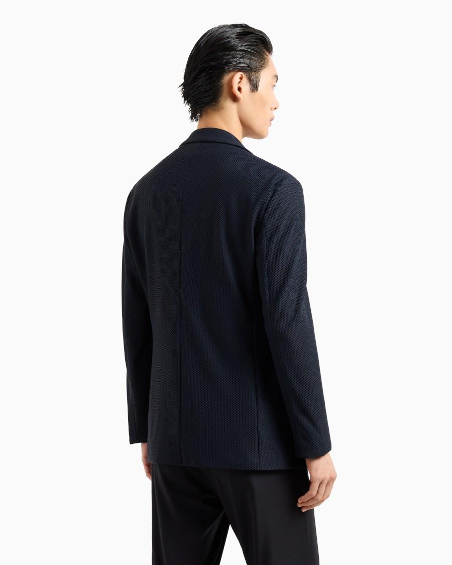 The world of armani GIACCA MONOPETTO IN GAUFRÉ TECNICO Sconti VIP