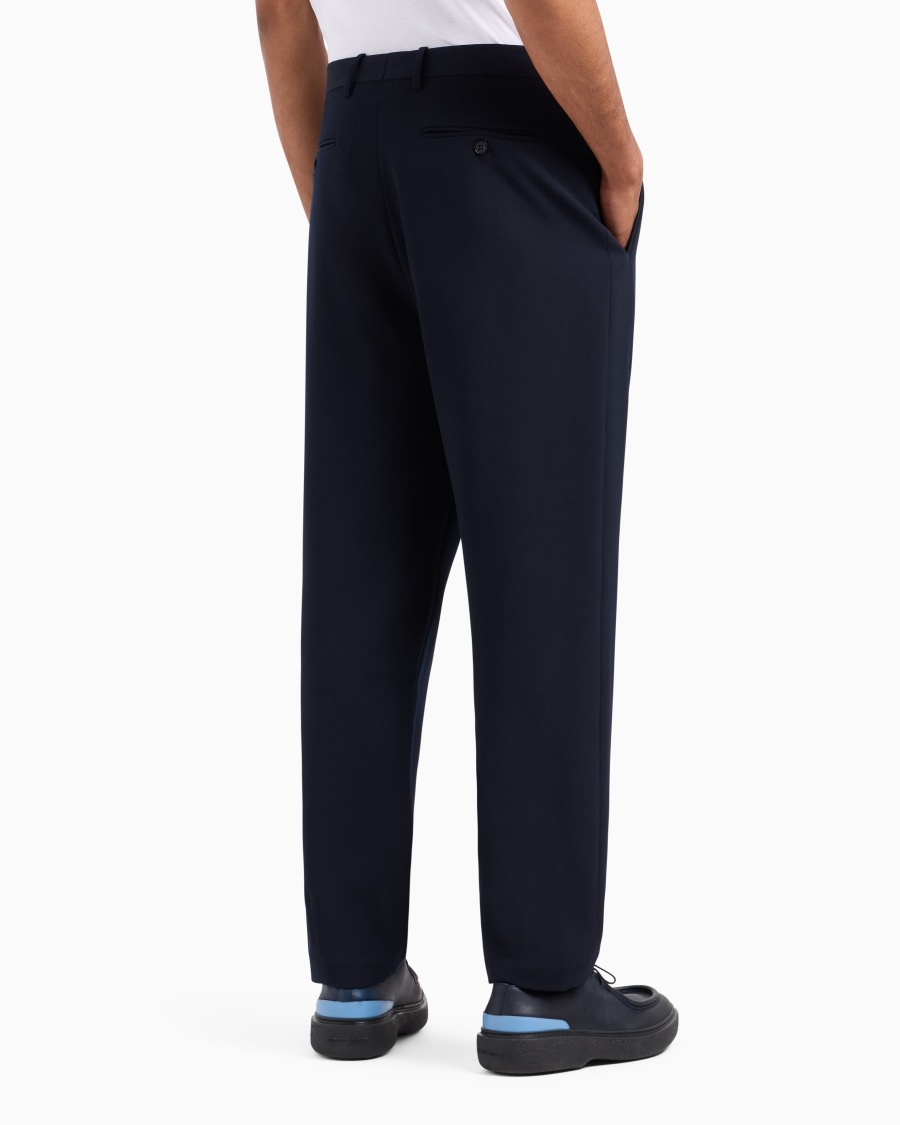 The world of armani PANTALONI A UNA PINCE IN LANA VERGINE STRETCH Super Saving Price