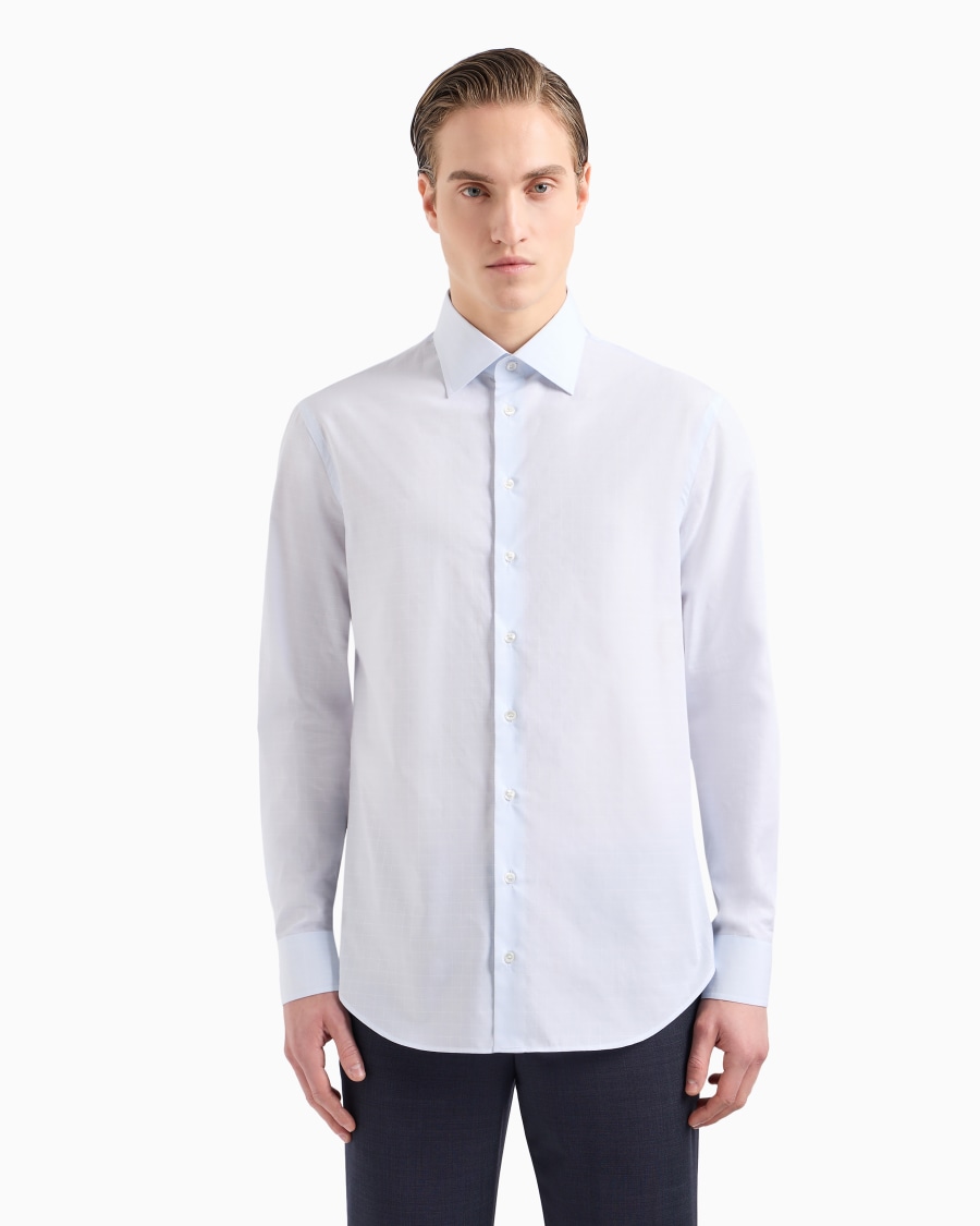 The world of armani CAMICIA REGULAR FIT IN COTONE MICROARMATURATO Rilascio limitato
