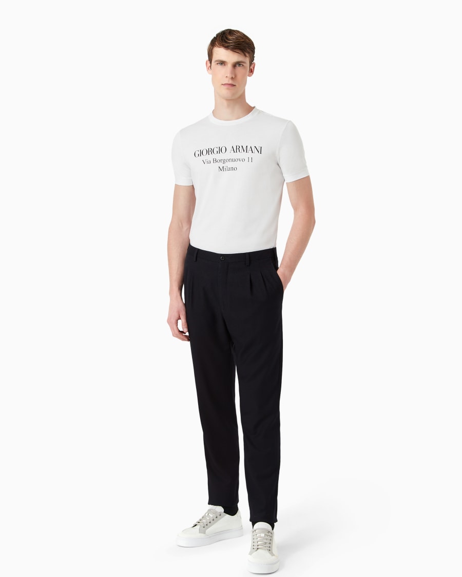 The world of armani T-SHIRT GIROCOLLO BORGONUOVO 11 IN JERSEY DI COTONE PIMA Ultimi tre giorni