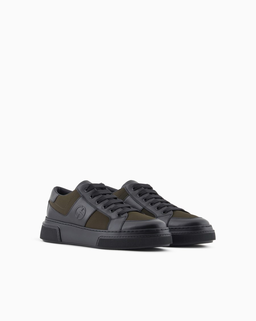 The world of armani SNEAKERS IN PELLE E TESSUTO Promozione temporanea