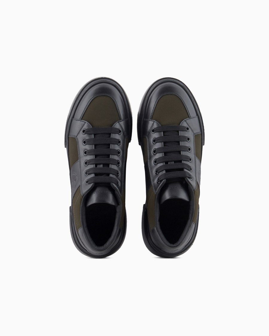 The world of armani SNEAKERS IN PELLE E TESSUTO Promozione temporanea