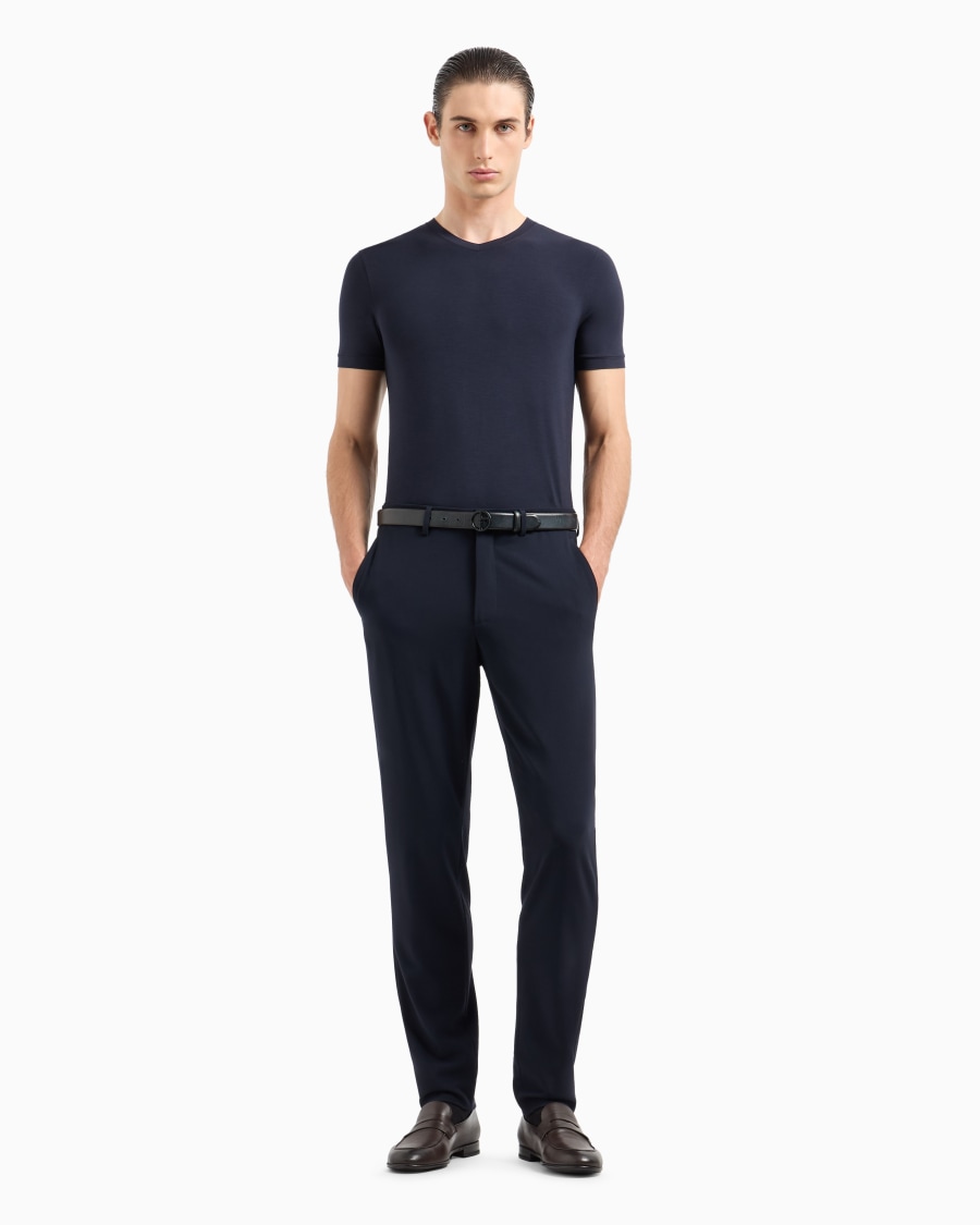 The world of armani PANTALONI IN TELA DI LANA BISTRETCH Only for today