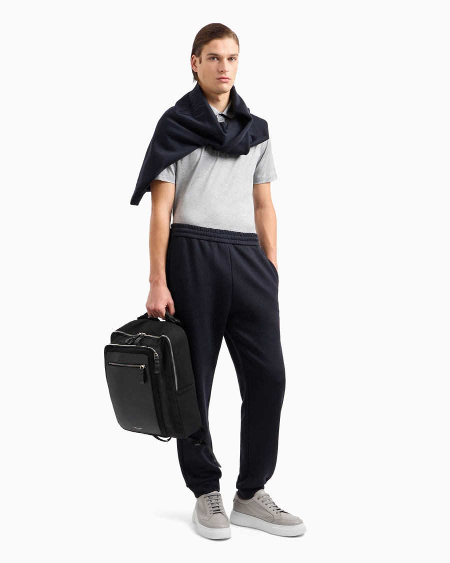 The world of armani POLO IN JERSEY DI SETA E COTONE MELANGE Discount Store per i nuovi prodotti