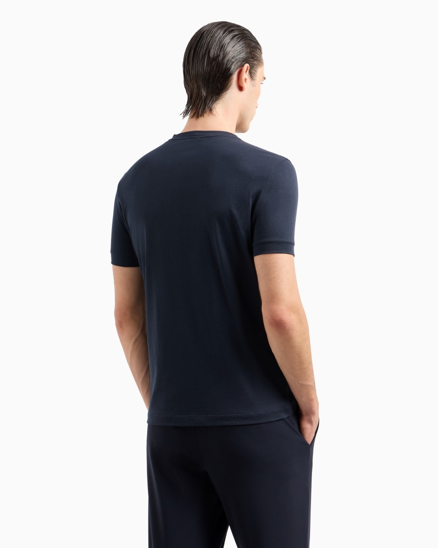 The world of armani T-SHIRT GIROCOLLO BORGONUOVO 11 IN JERSEY DI COTONE PIMA Enormi sconti