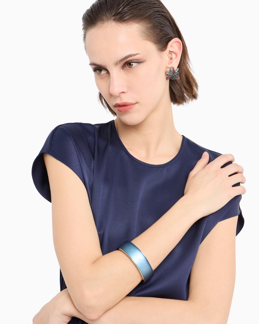The world of armani BRACCIALE RIGIDO CON LOGO SIGNATURE Esporta salva