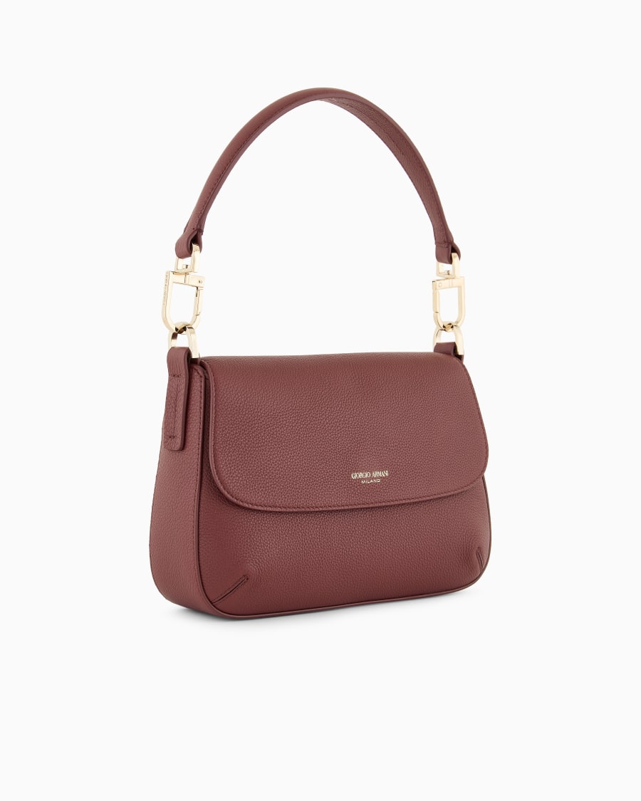The world of armani BORSA A MANO PICCOLA LA PRIMA SOFT IN PELLE GRANATA ASV 2025