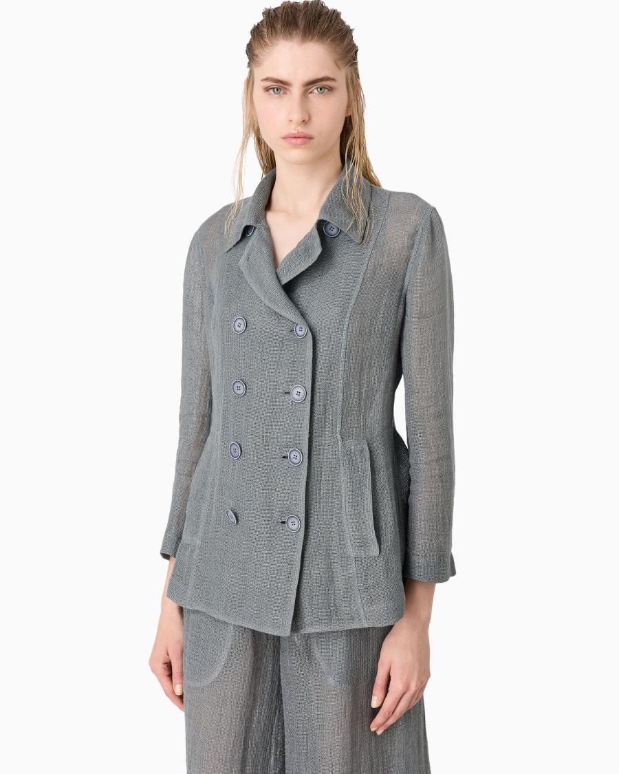 The world of armani GIACCA DOPPIOPETTO IN MISTO LINO Italy