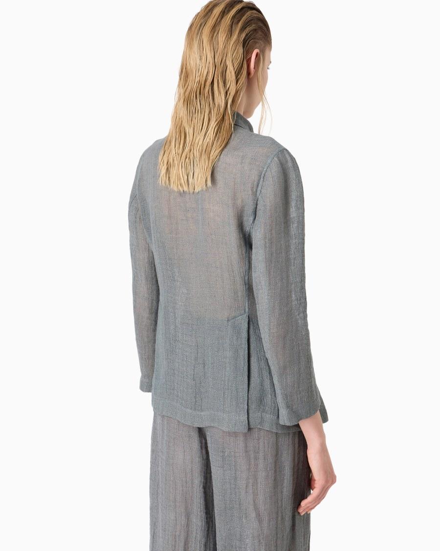 The world of armani GIACCA DOPPIOPETTO IN MISTO LINO Italy