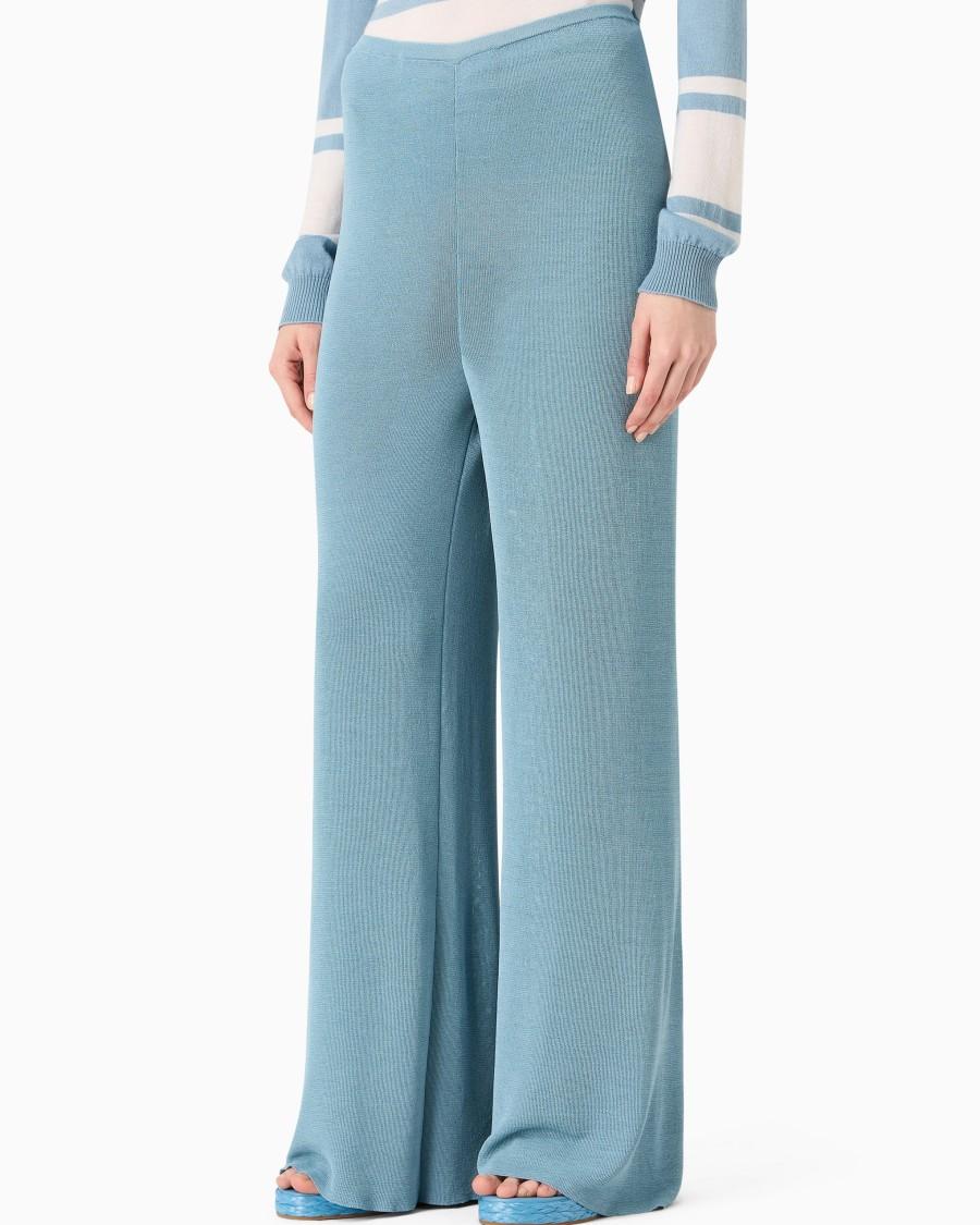 The world of armani PANTALONI IN MAGLIA DI MISTO VISCOSA Vendita