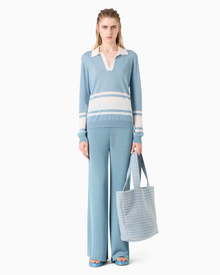 The world of armani PANTALONI IN MAGLIA DI MISTO VISCOSA Vendita
