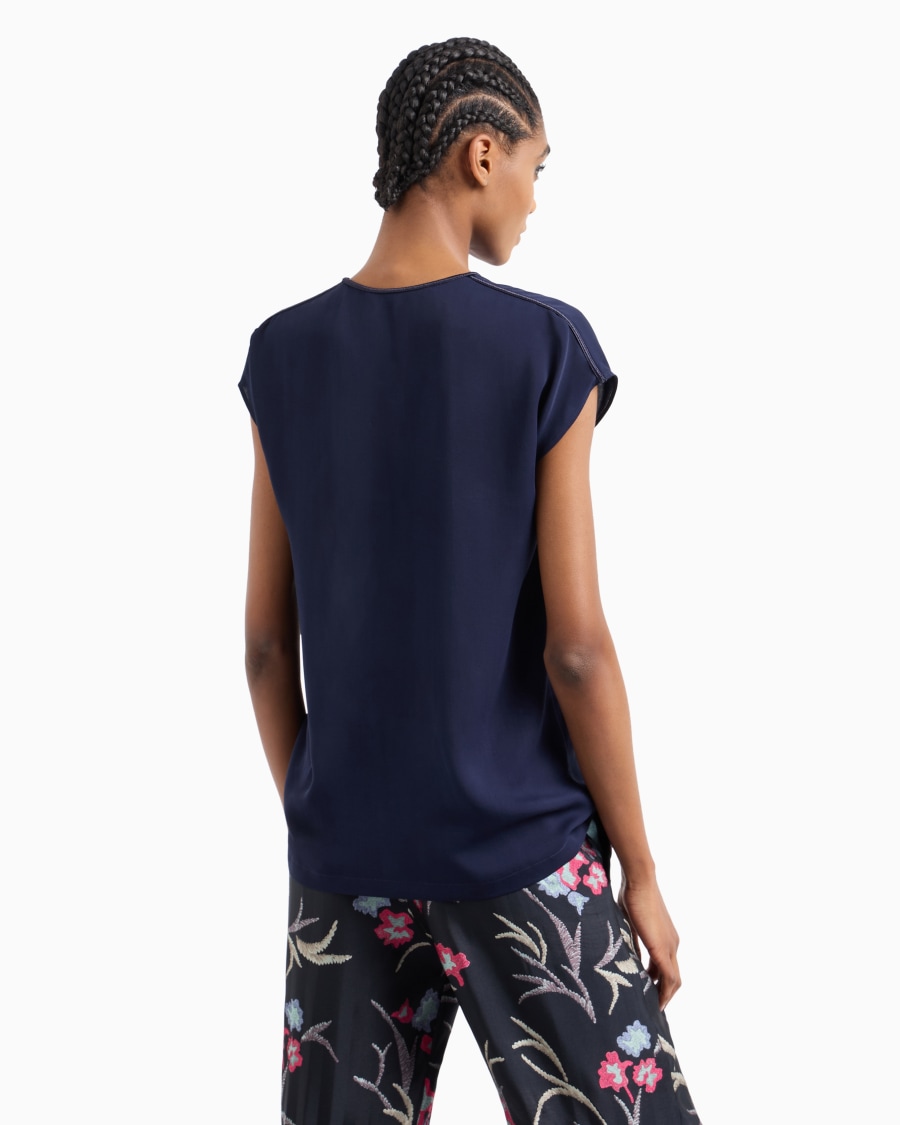 The world of armani BLUSA IN DOPPIA GEORGETTE DI SETA Promozione
