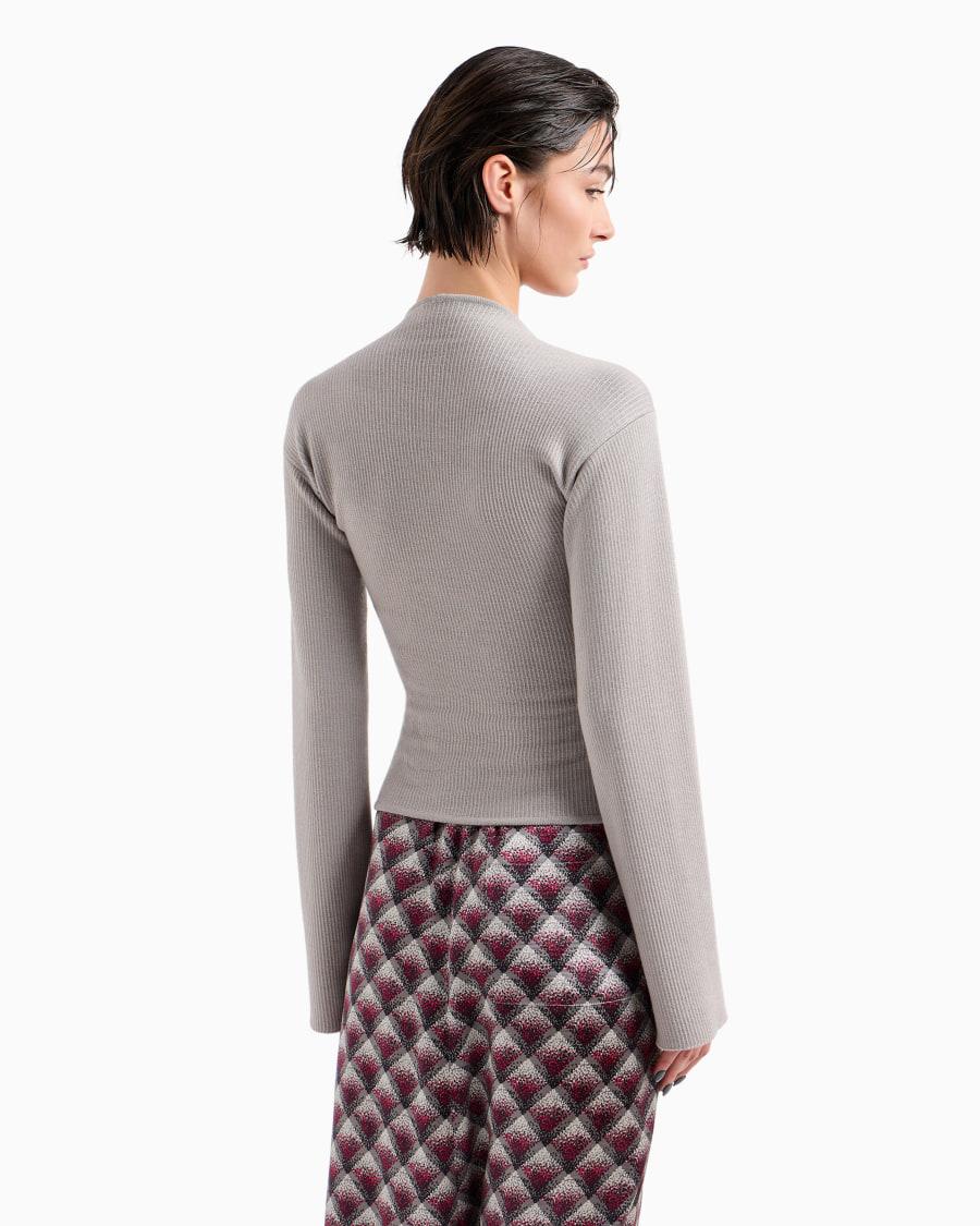 The world of armani MAGLIA IN LANA E VISCOSA A COSTE Spedizione Gratuita