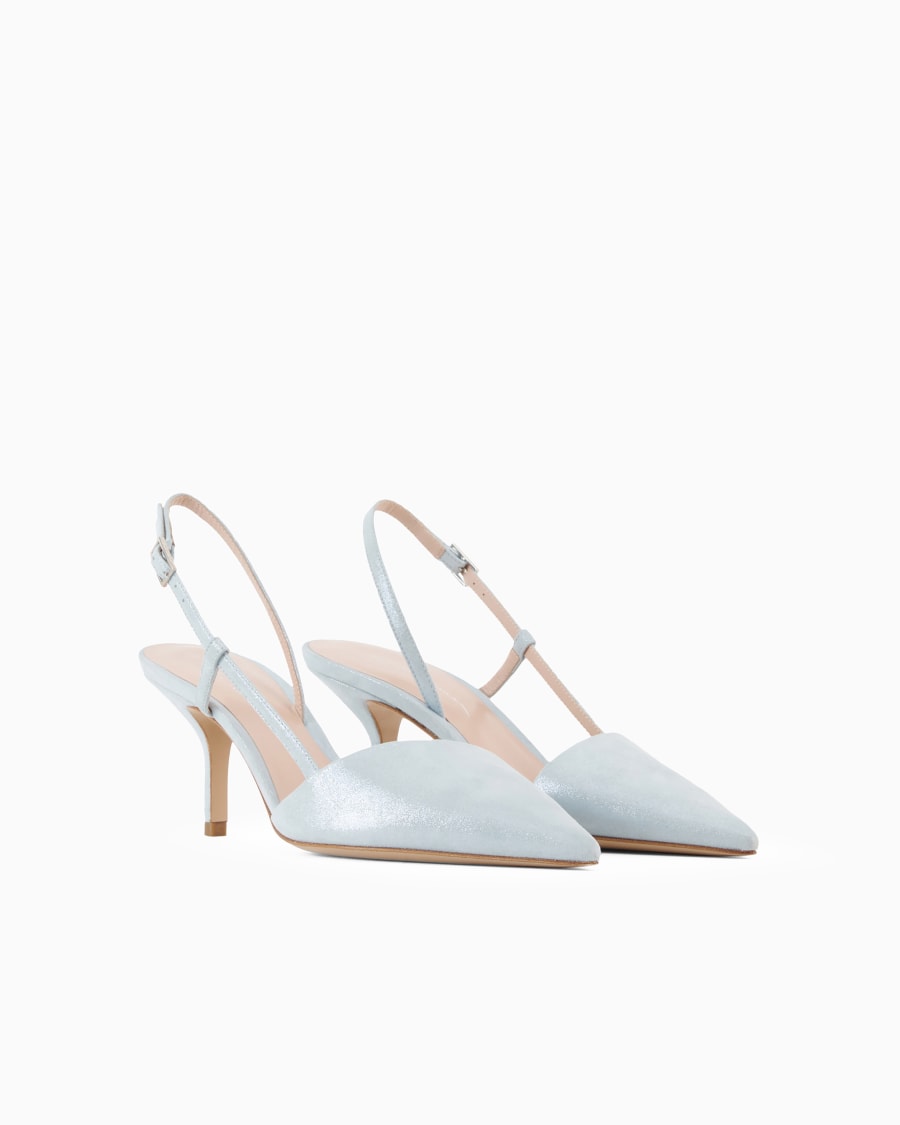 The world of armani SLINGBACK IN PELLE SCAMOSCIATA LAMINATA Qualità Garantita