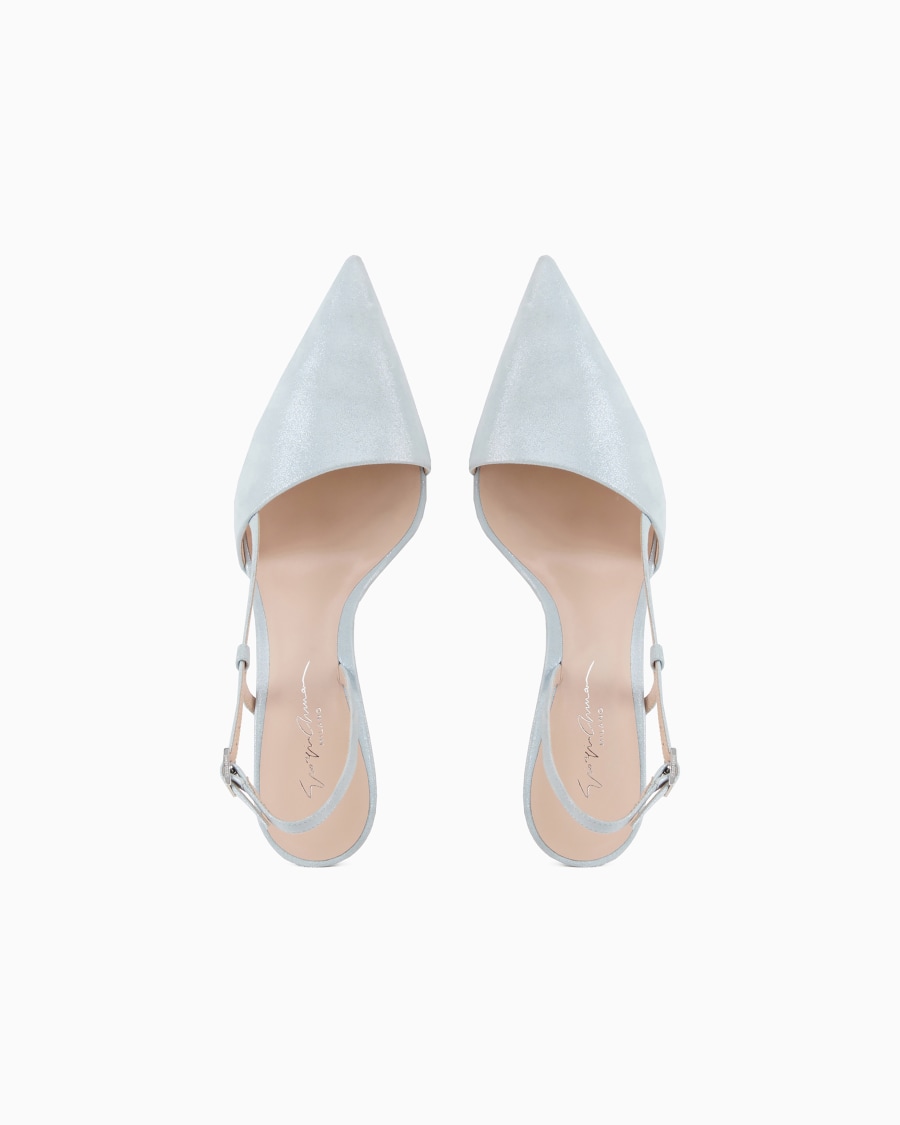 The world of armani SLINGBACK IN PELLE SCAMOSCIATA LAMINATA Qualità Garantita