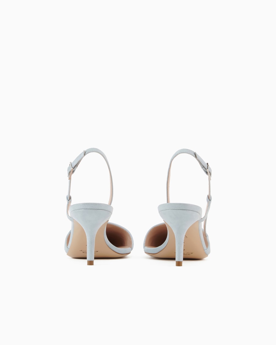 The world of armani SLINGBACK IN PELLE SCAMOSCIATA LAMINATA Qualità Garantita
