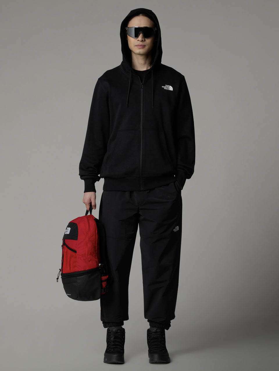 THE NORTH FACE Felpa con Cappuccio e Cerniera Nero Prezzo Ridotto