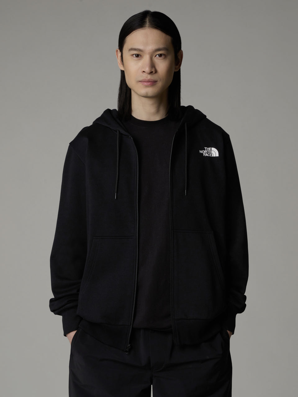 THE NORTH FACE Felpa con Cappuccio e Cerniera Nero Prezzo Ridotto