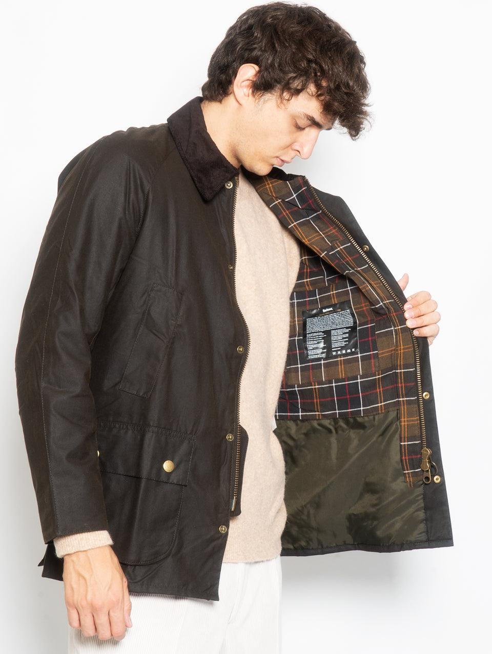 BARBOUR Giacca Ashby in Cotone Cerato Oliva Offerta