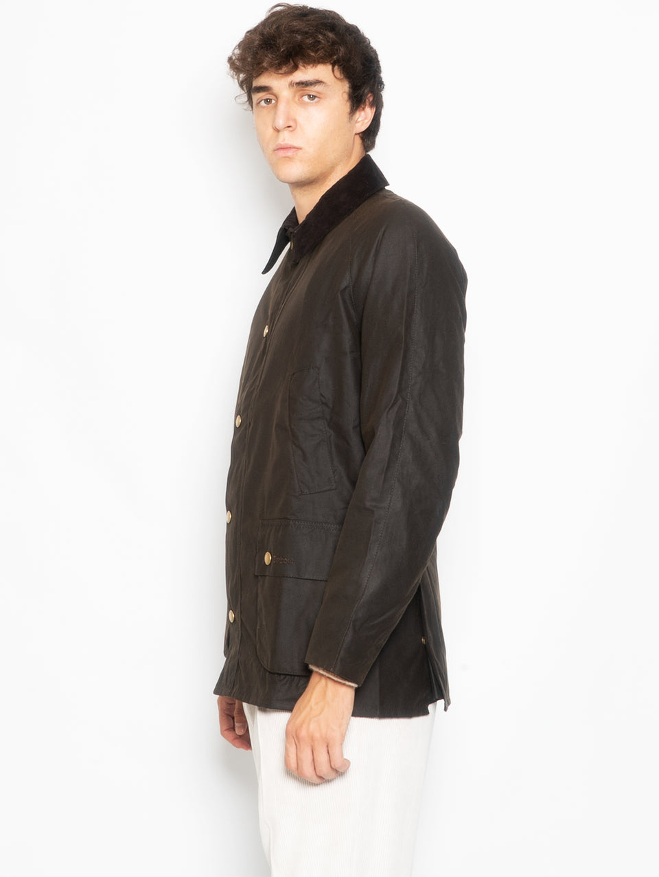 BARBOUR Giacca Ashby in Cotone Cerato Oliva Offerta