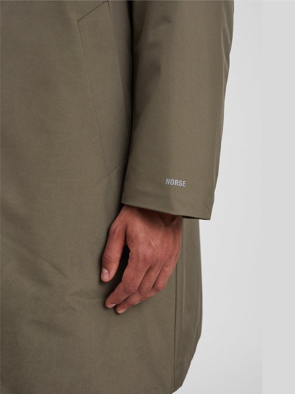 NORSE PROJECTS Cappotto Impermeabile in Membrana Verde Outlet