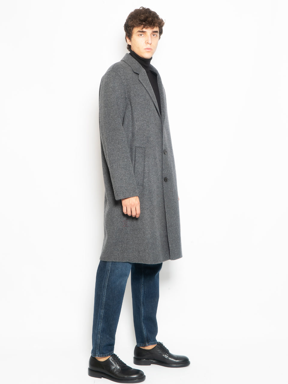AMARANTO Cappotto Over Fit Monopetto Sfoderato Piombo Negozio