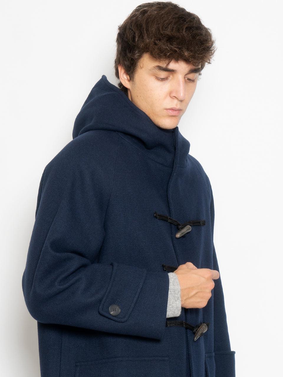 AMARANTO Cappotto Montgomery Lungo in Twill Navy Nuova