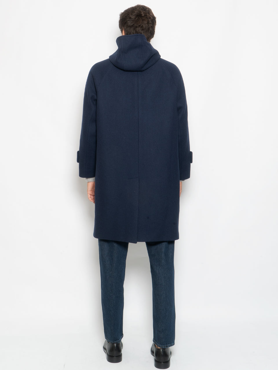 AMARANTO Cappotto Montgomery Lungo in Twill Navy Nuova