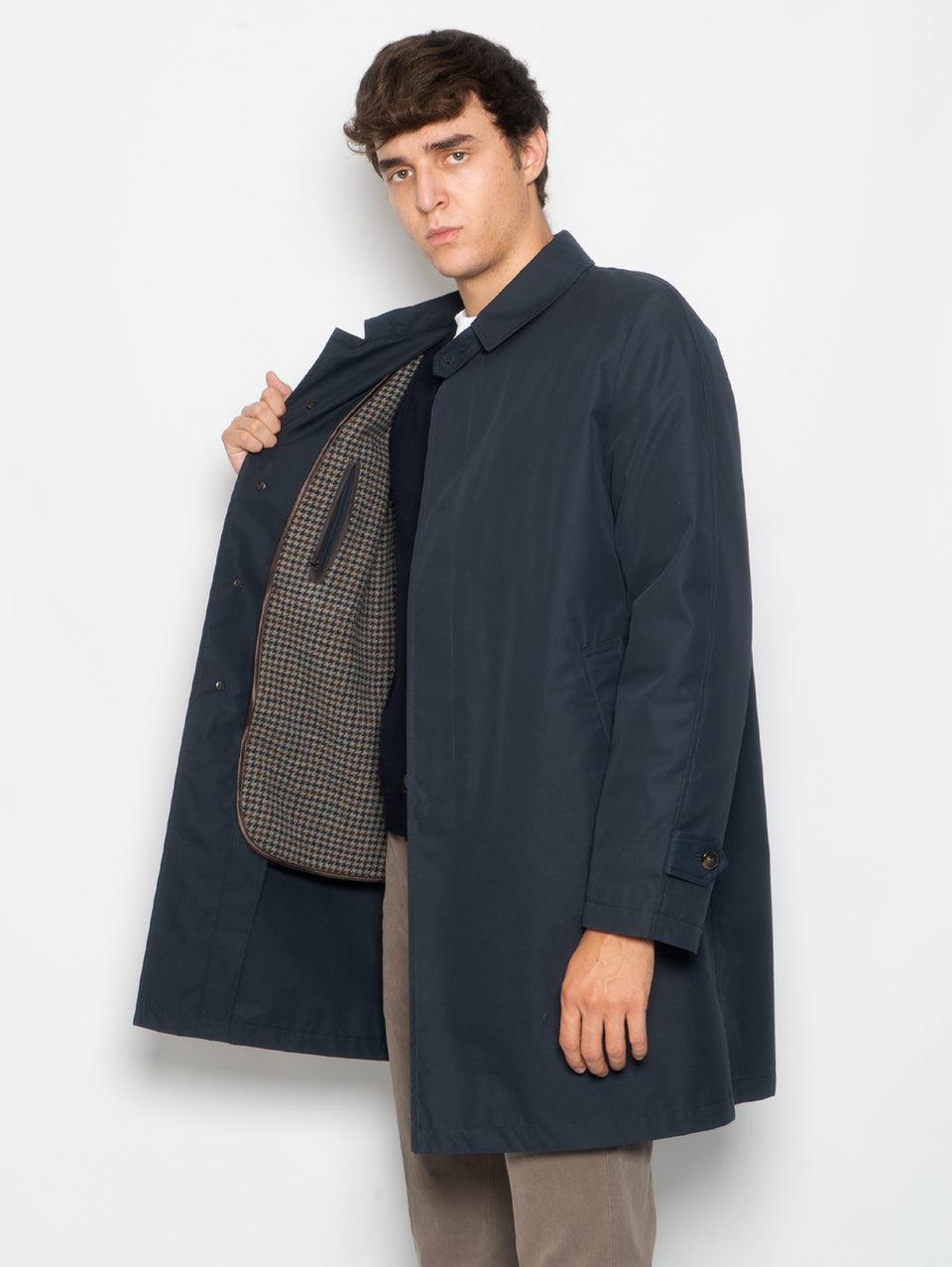 L'IMPERMEABILE Cappotto Car Coat con Interno in Lana Martin Blu Italy