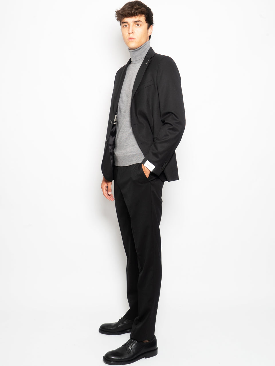PAOLONI Completo in Lana Stretch Slim Nero Promozione Limitata