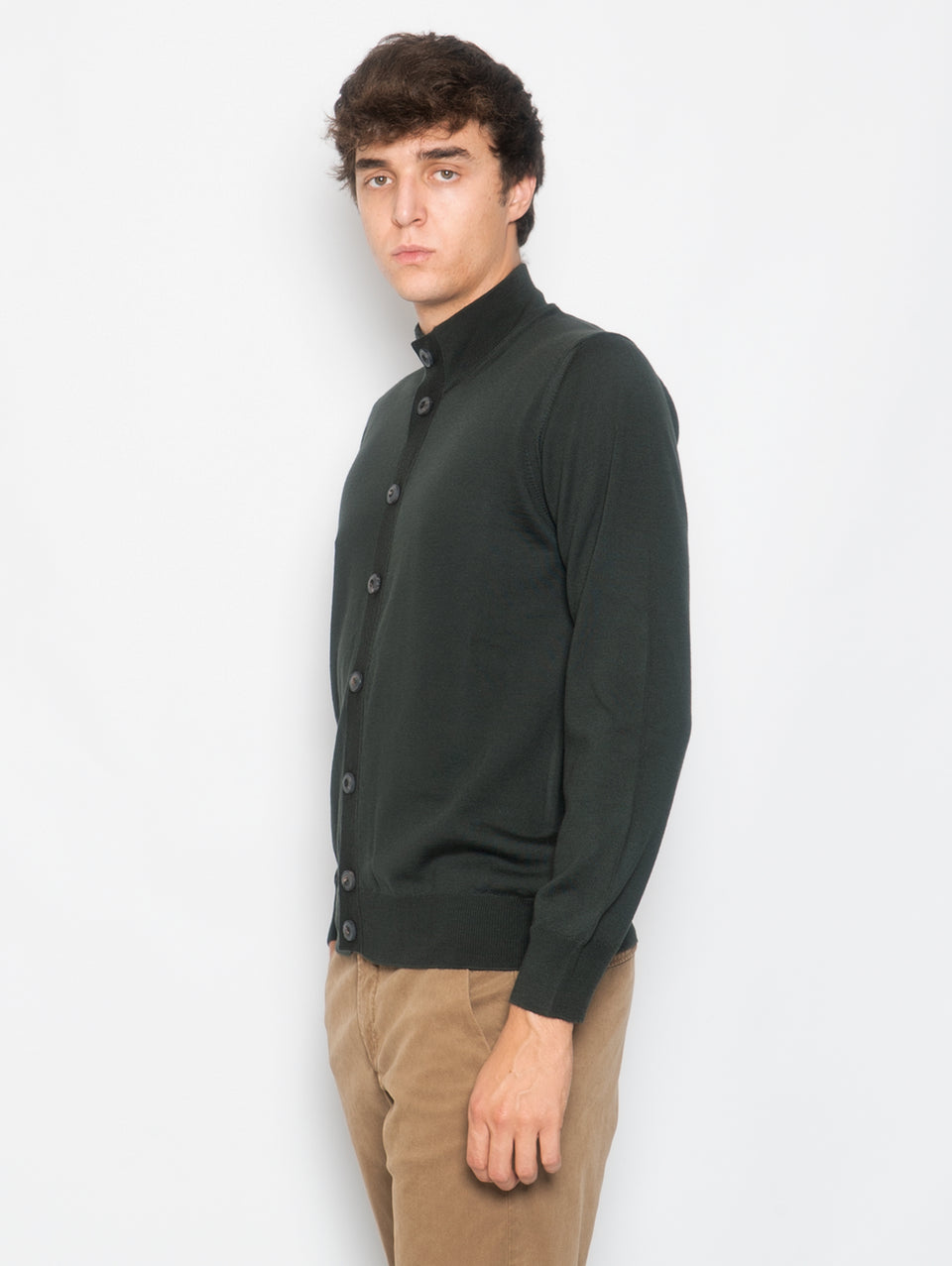 ALPHA STUDIO Cardigan con Bottoni in Merinos Selva Online