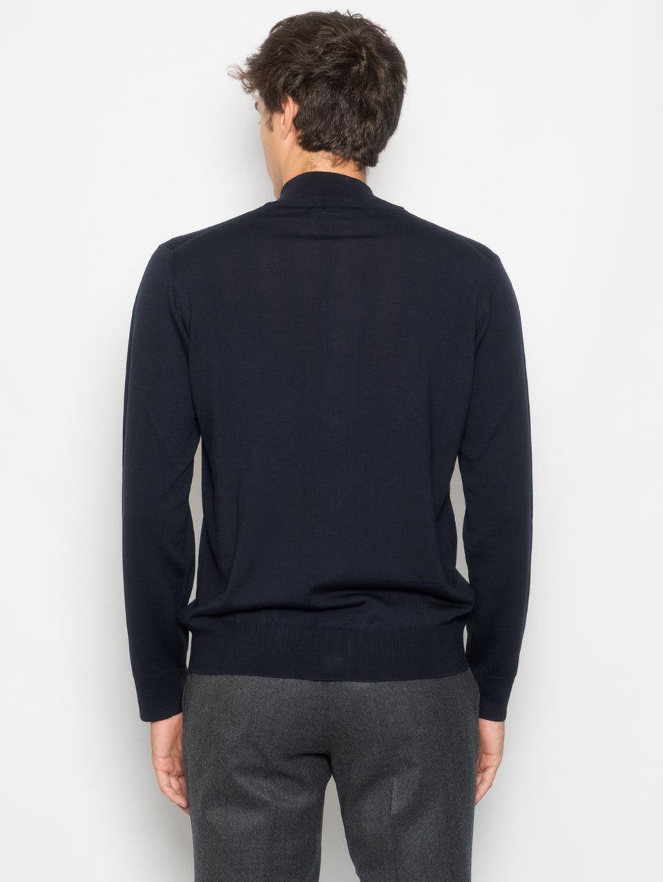 ALPHA STUDIO Cardigan con Bottoni in Merinos Blu Outlet