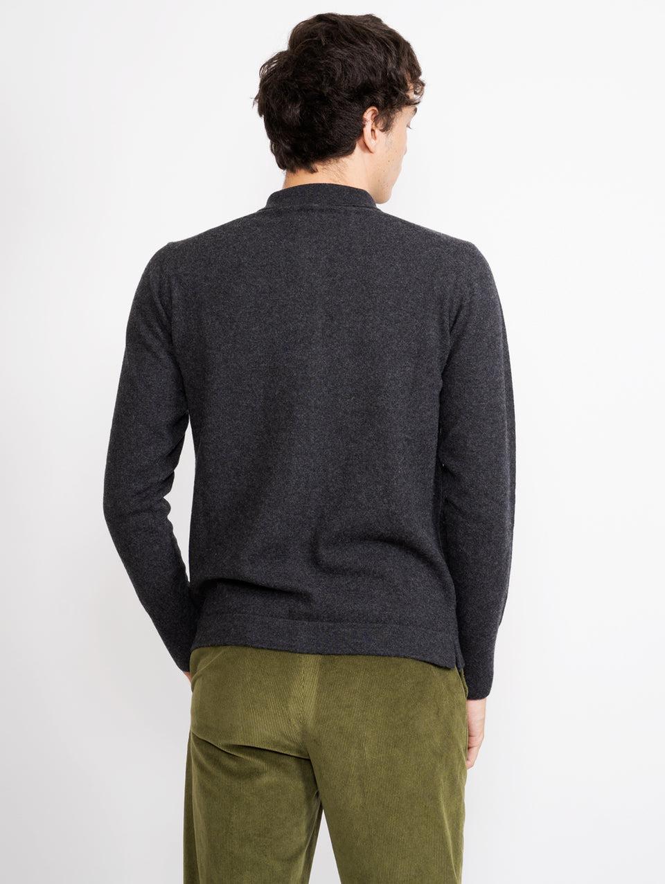OFFICINE GÉNÉRALE Cardigan con Colletto a Polo Grigio Vendite Flash
