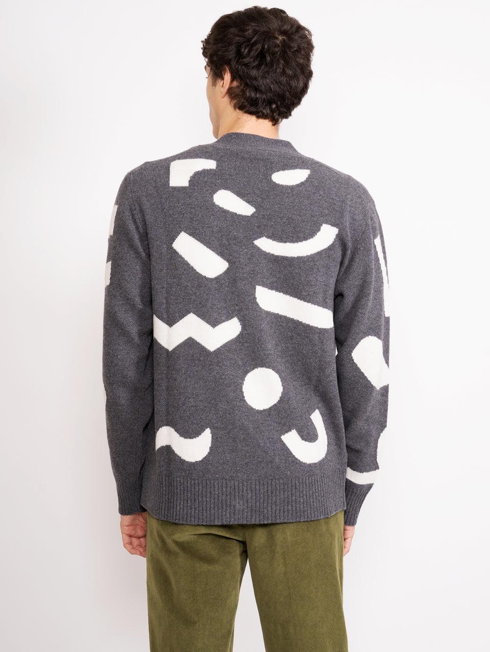 OFFICINE GÉNÉRALE Cardigan con Intarsio a Contrasto Grigio Negozio