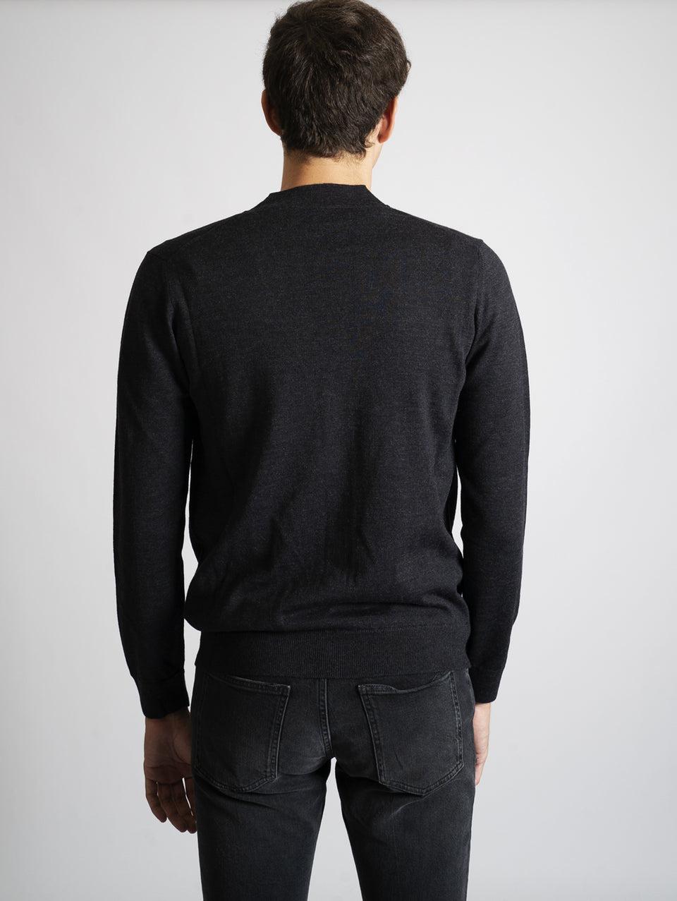 ALPHA STUDIO Cardigan Slim Fit Antracite In Saldo