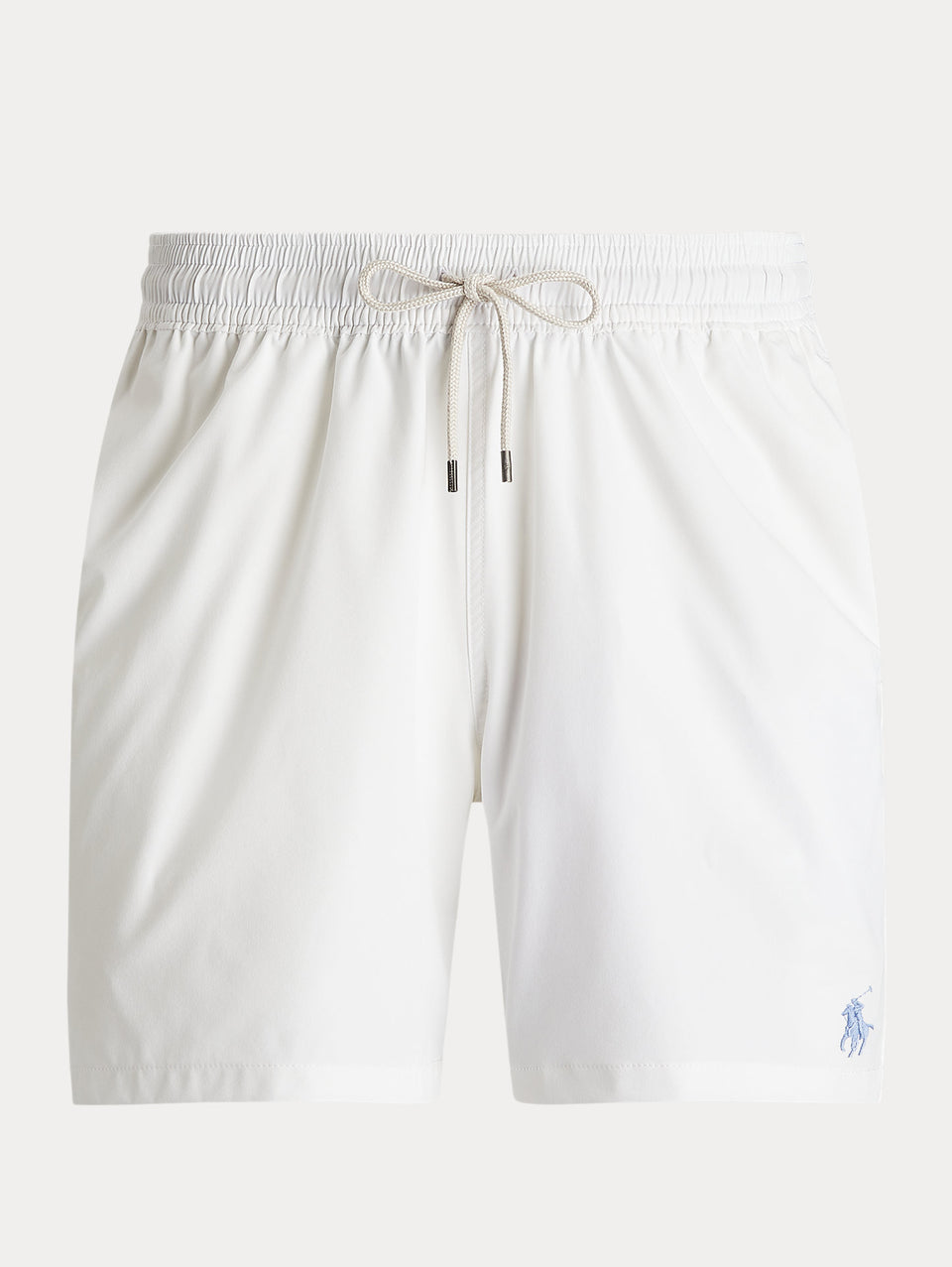 RALPH LAUREN Boxer da Mare Tinta Unita Traveler Bianco Nuova