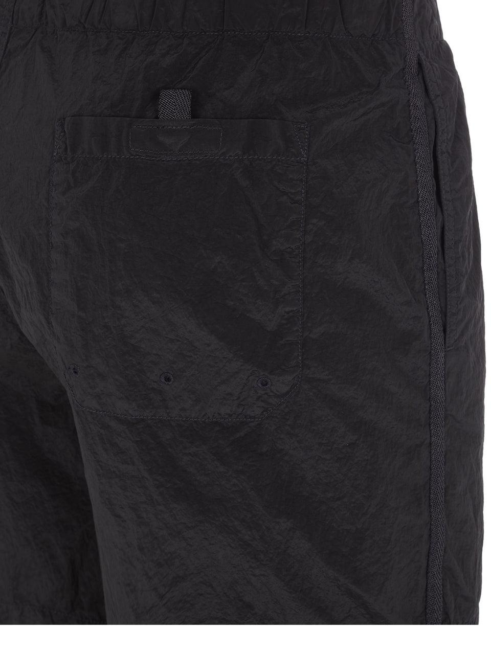 STONE ISLAND Costume da Bagno in Nylon Metal Tinto Nero Qualità
