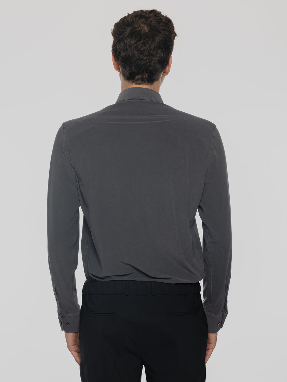 RRD Camicia in Piquet con Effetto Delavé Nero Negozi Online