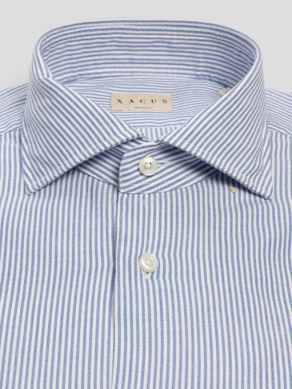 XACUS Camicia a Righe in Cotone Blu/Bianco Acquista Ora