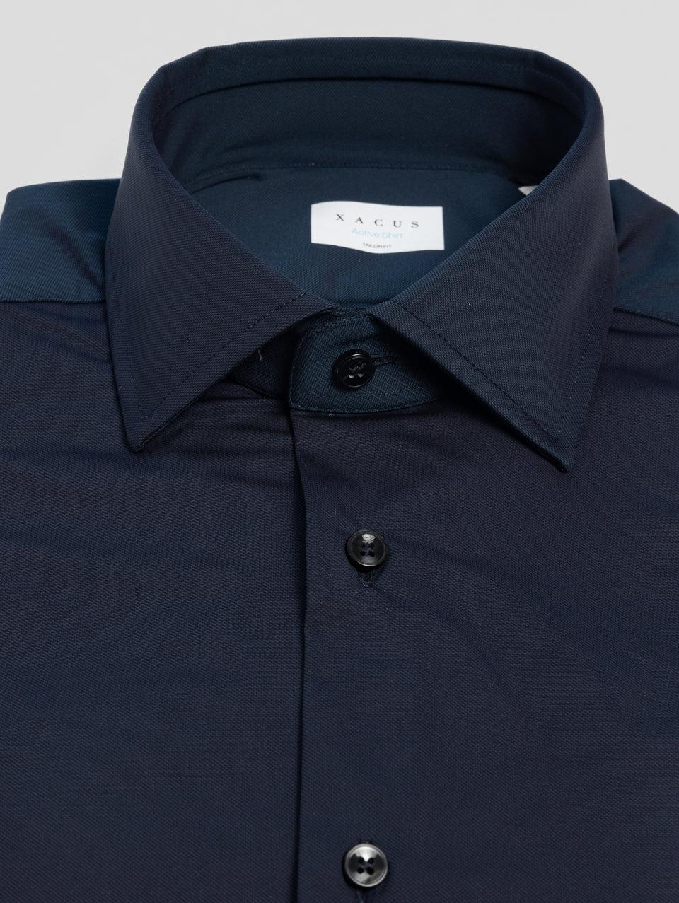 XACUS Camicia Active Shirt in Twill Blu Consegna Veloce