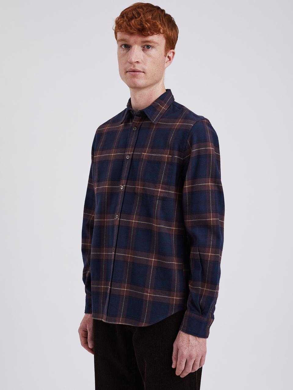NORSE PROJECTS Camicia in Flanella a Quadri Check Osvald Vino Shopping Online