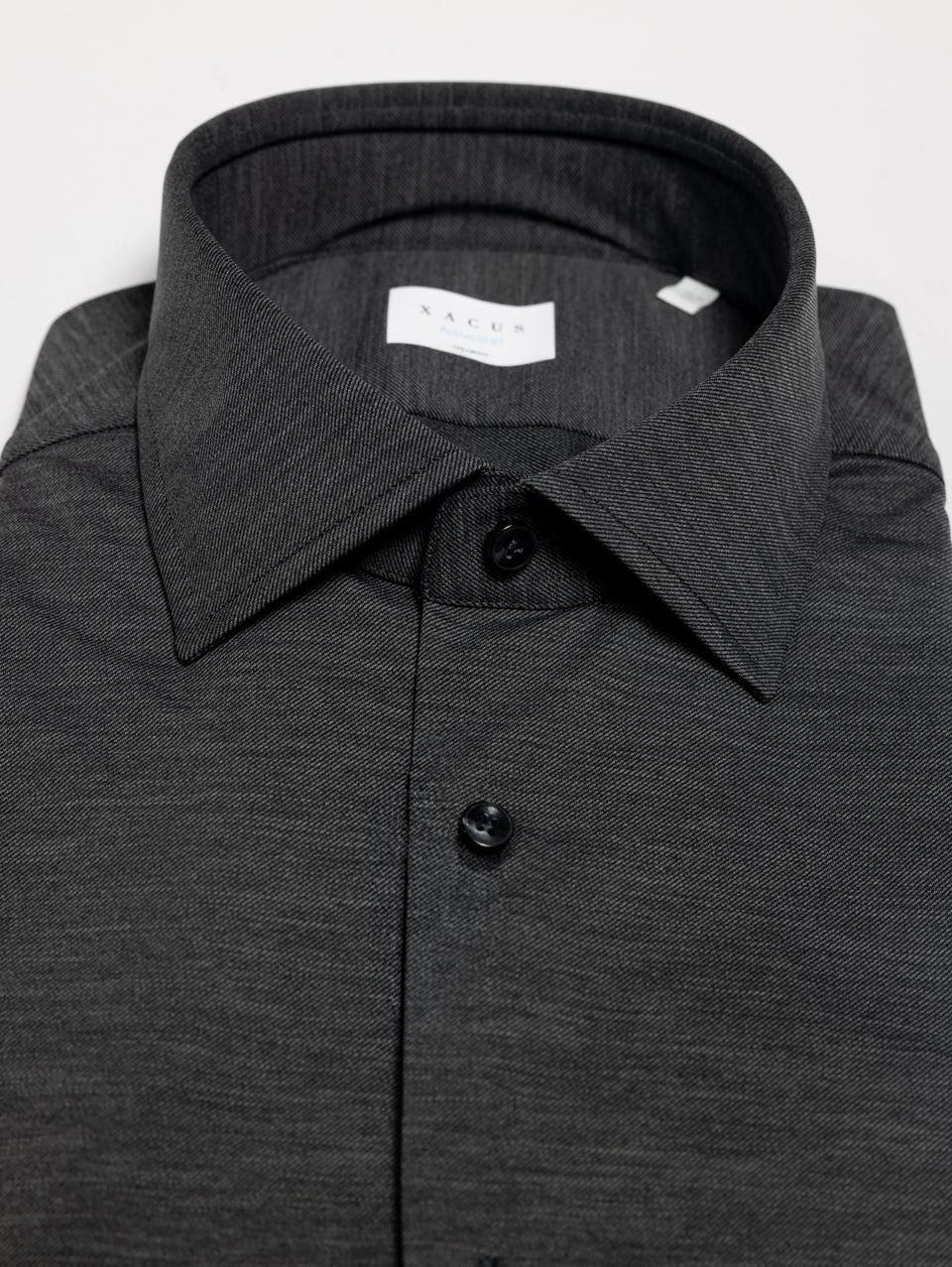 XACUS Camicia in Jersey Fiammato Grigio Prezzo Ridotto