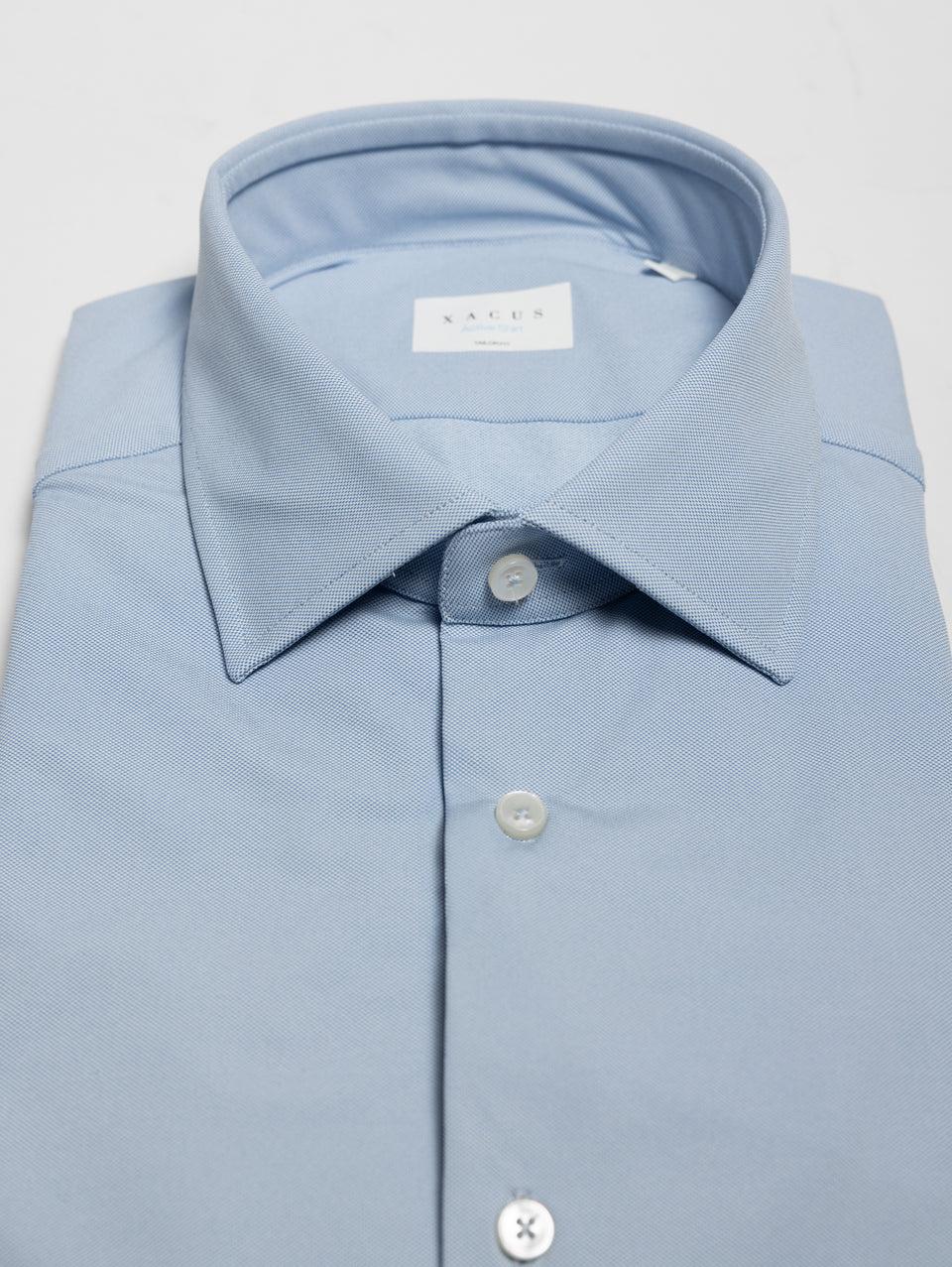 XACUS Camicia Active Shirt in Twill Celeste Sottocosto