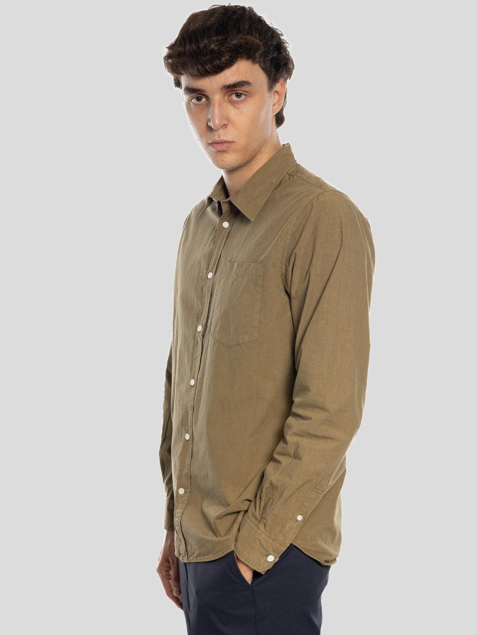 NORSE PROJECTS Camicia in Cotone Tinta in Capo Verde Sconto