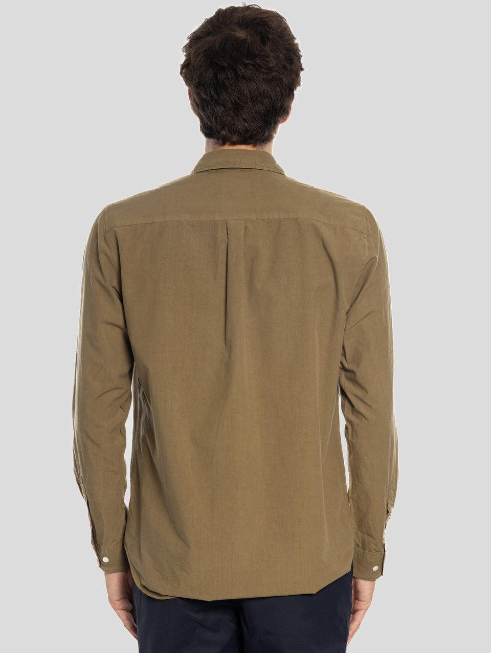 NORSE PROJECTS Camicia in Cotone Tinta in Capo Verde Sconto