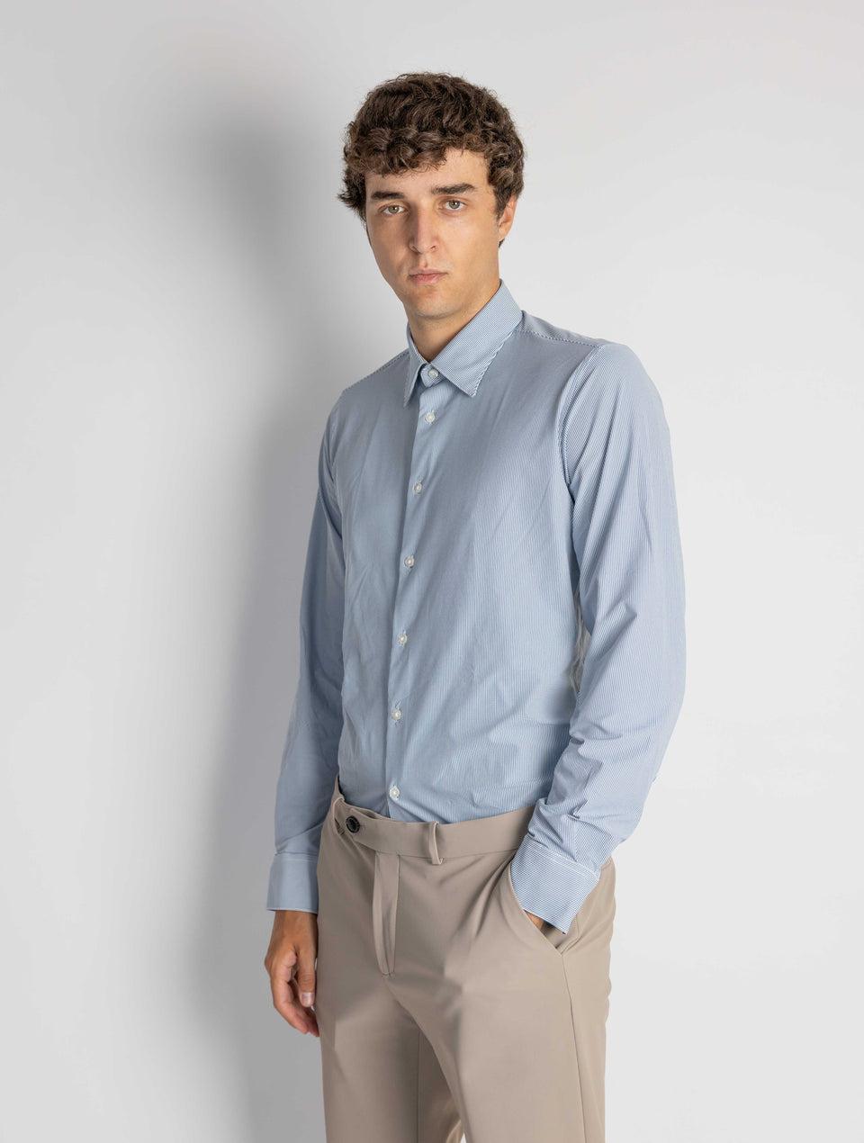 RRD Camicia a Righe Slim Fit Blu/Bianco Liquidazione